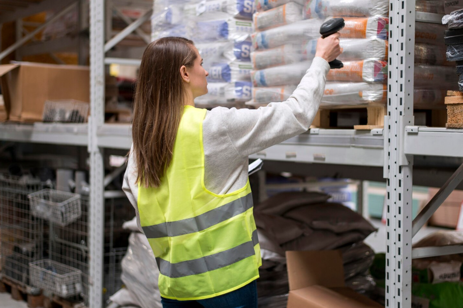 Scanning inventory with handheld barcode scanner to trigger automated clearance pricing.